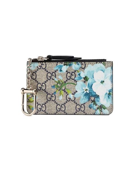 gucci blooms key case blue.